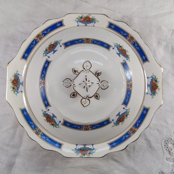 Myott Serving Dish Server MYO100 Fruit in Urn Blue Band Staffordshire England - Picture 13 of 13